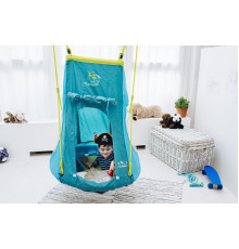 Гойдалка з наметом Hudora 72152 Nest Swing Pirate 190 х 123 см - синя