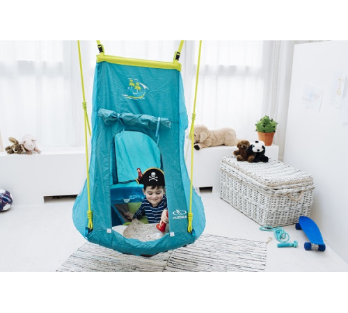 Гойдалка з наметом Hudora 72152 Nest Swing Pirate 190 х 123 см - синя