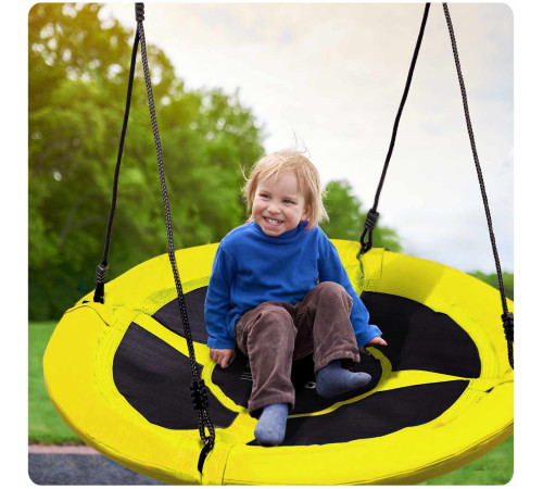 Гойдалка з гніздом лелеки Swingo XXL, 95 см - жовто-чорна