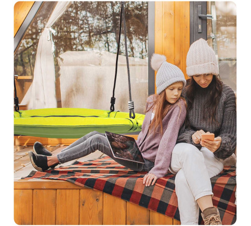 Гойдалка з гніздом лелеки Swingo XXL, 95 см - жовто-чорна