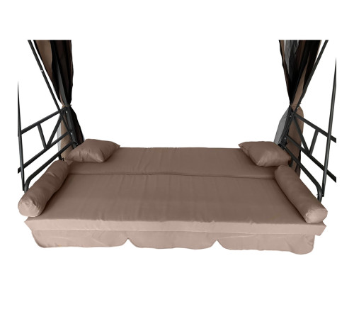 Гойдалка садова Bonro B-002 з москітною сіткою, 233 х 164 х 240 см - коричнева