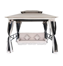 Гойдалка садова Bonro B-002 з навісом, подушками та москітною сіткою, бежева