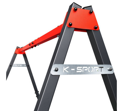 Гойдалка з гніздом лелеки подвійна K-Sport KSOZ015 SUPERFUN - червоно-сіра