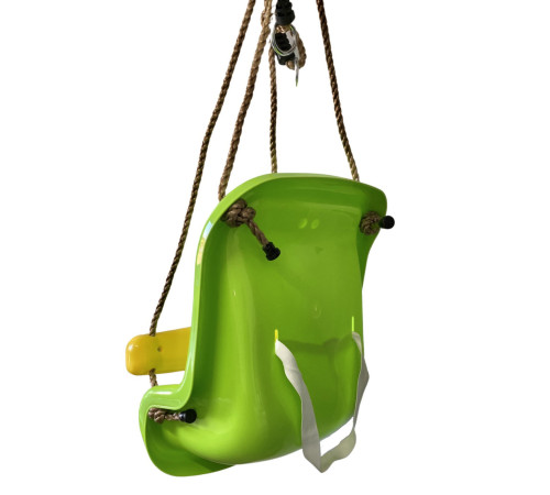 Гойдалка для дітей із захистом WCG Delux, 36 x 39 x 49 см - зелено-жовта