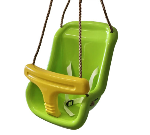 Гойдалка для дітей із захистом WCG Delux, 36 x 39 x 49 см - зелено-жовта