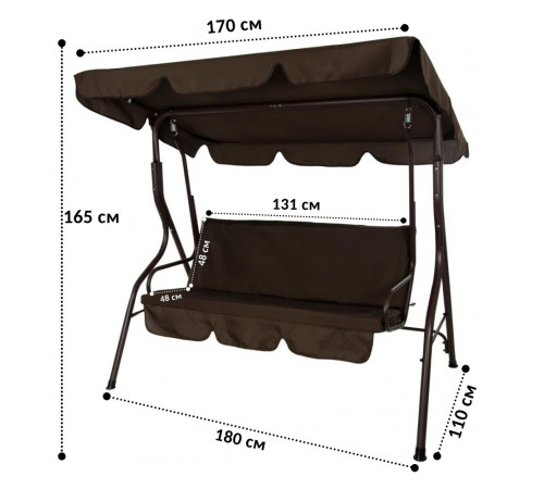 Качеля садова Bonro Relax коричнева