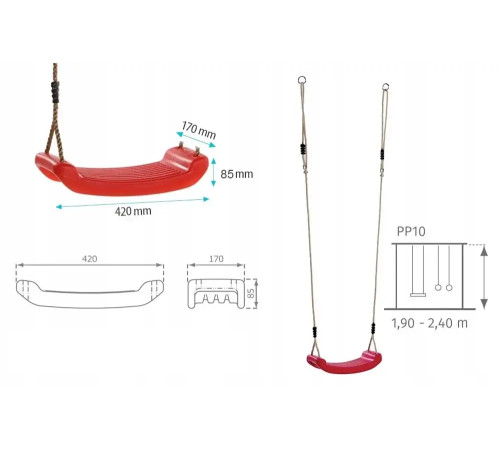 Гойдалка WCG W-101 BLOW, 42 x 17 x 8,5 см - червона Гойдалка WCG W-101 BLOW, 42 x 17 x 8,5 см - червона