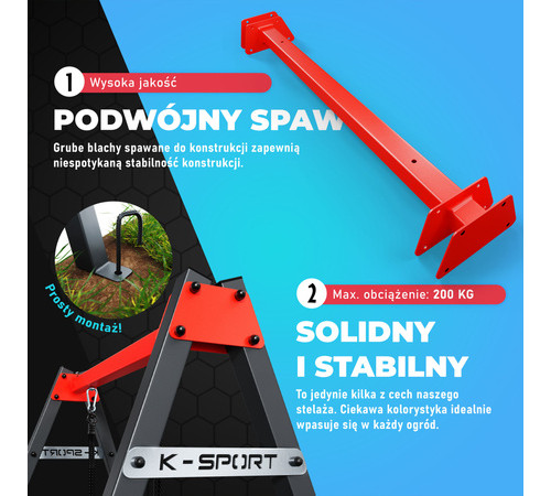 Гойдалка K-SPORT KSOZ023 SUPER FUN - сіро-червона Гойдалка K-SPORT KSOZ023 SUPER FUN - сіро-червона