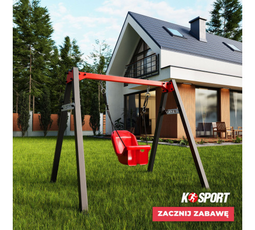 Гойдалка K-SPORT KSOZ023 SUPER FUN - сіро-червона Гойдалка K-SPORT KSOZ023 SUPER FUN - сіро-червона