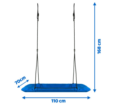 Гойдалка з гніздом лелеки Swingo2, 110 x 70 см - синьо-чорна