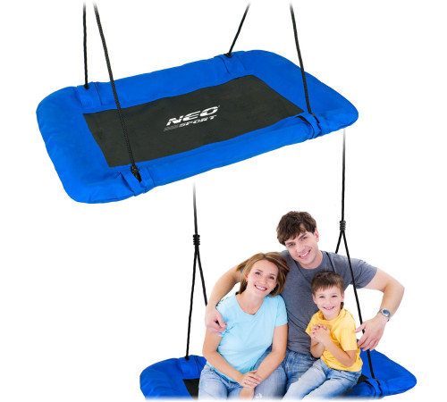 Гойдалка з гніздом лелеки Swingo2, 110 x 70 см - синьо-чорна