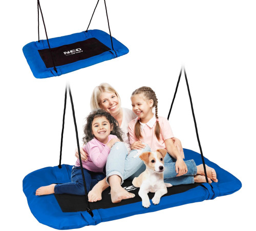 Гойдалка з гніздом лелеки Swingo2, 110 x 70 см - синьо-чорна