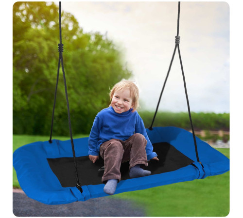 Гойдалка з гніздом лелеки Swingo2, 110 x 70 см - синьо-чорна