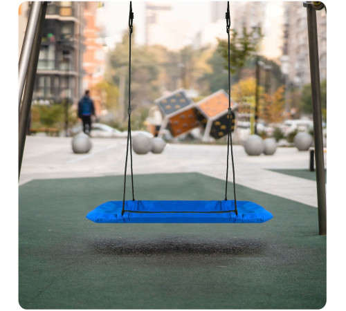 Гойдалка з гніздом лелеки Swingo2, 110 x 70 см - синьо-чорна