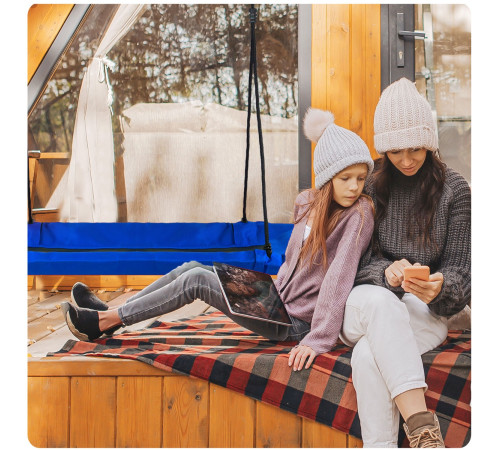 Гойдалка з гніздом лелеки Swingo2, 110 x 70 см - синьо-чорна