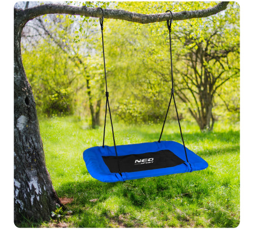 Гойдалка з гніздом лелеки Swingo2, 110 x 70 см - синьо-чорна