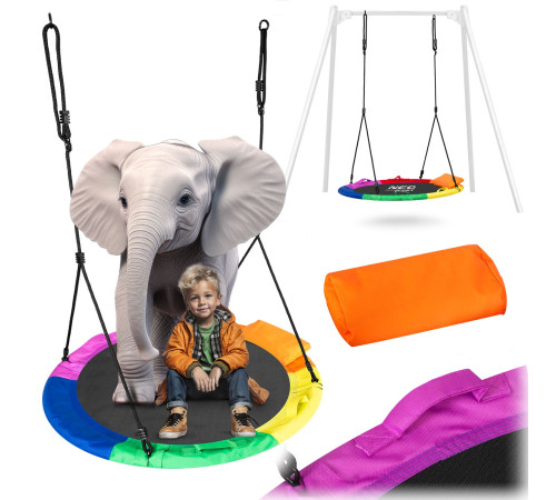 Huśtawka bocianie gniazdo Swingo XXL wielokolorowa 120 cm