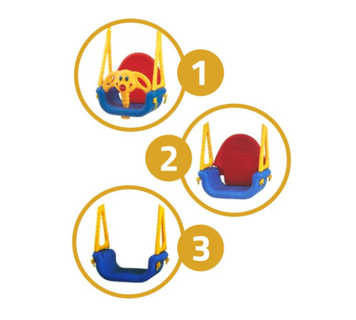 Гойдалка Eduplay 3-в-1 Jumbo "Слоник" 130 х 162 см - різнокольорова