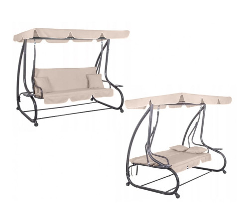 Гойдалка садова Bonro Garden BW-002 3 -місна бежева