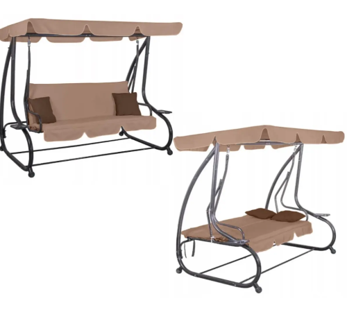 Гойдалка садова Bonro Garden BW-002 3 місна коричнева