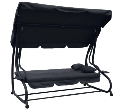 Гойдалка садова Bonro Garden BW-002 3 місна темно-сіра