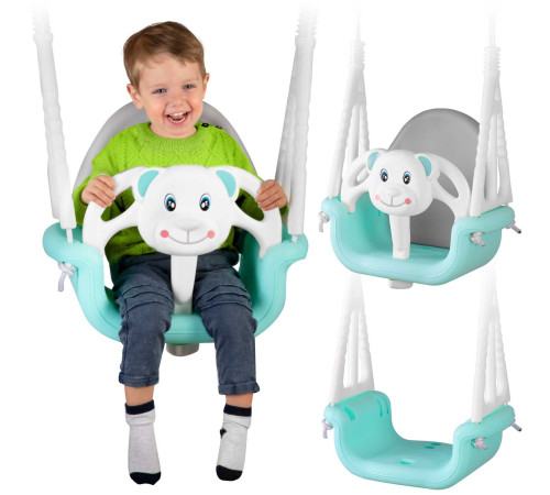 Гойдалка 3-в-1 Ведмежа Ricokids, 130 х 162 см - бірюзова