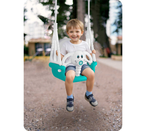 Гойдалка 3-в-1 Слоник Ricokids, 130 х 162 см - бірюзово-біла