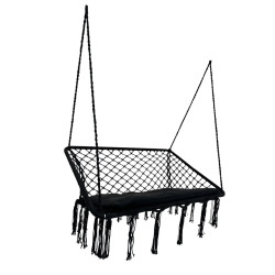 Крісло-гамак двомісне WCG 120 см з подушкою, чорне