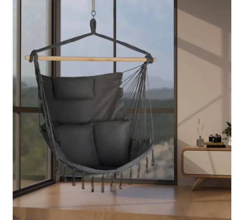 Гамак-крісло Outtec Boho Sois XXL, графітове Гамак-крісло Outtec Boho Sois XXL, графітове