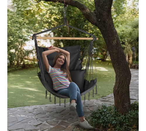 Гамак-крісло Outtec Boho Sois XXL, графітове Гамак-крісло Outtec Boho Sois XXL, графітове
