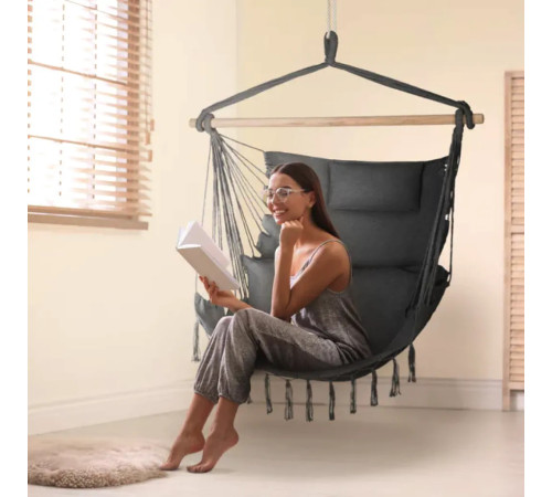 Гамак-крісло Outtec Boho Sois XXL, графітове Гамак-крісло Outtec Boho Sois XXL, графітове