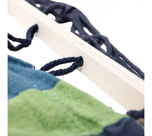 Гамак одномісний з планкою SJ-0010-2BL, 174 х 80 см - синьо-зелений