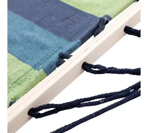 Гамак одномісний з планкою SJ-0010-2BL, 174 х 80 см - синьо-зелений