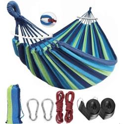 Гамак двомісний з планкою WCG SUMMER XXL 200 х 150 см - зелено-синій