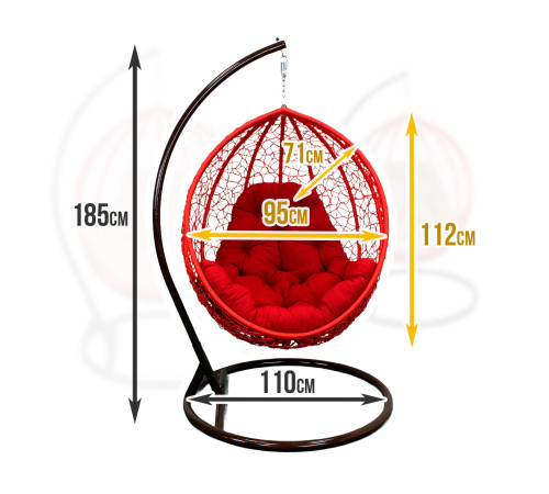 Крісло‑кокон підвісне GreenGard Наомі, коричнево-червоне
