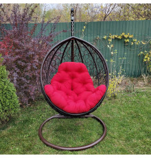 Крісло‑кокон підвісне GreenGard Наомі, коричнево-червоне