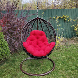 Крісло‑кокон підвісне GreenGard Наомі, коричнево-червоне