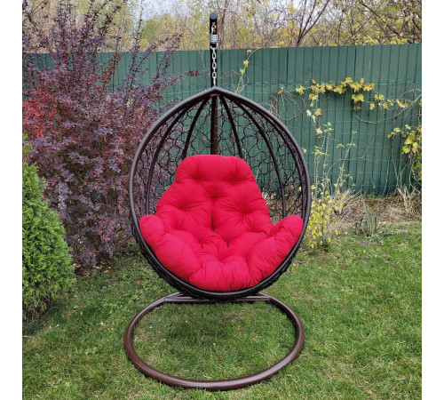 Крісло‑кокон підвісне GreenGard Наомі, коричнево-червоне