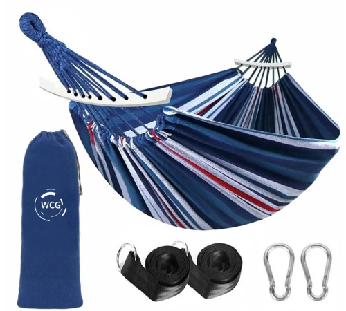 Гамак двомісний з планкою WCG SUMMER XXL 200 х 150 см - синій