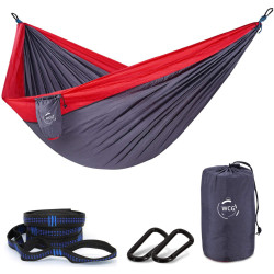 Гамак одномісний WCG TOURING XXL  300 х 200 см - чорно-червоний