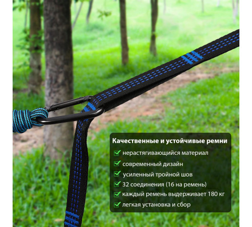 Гамак одномісний WCG TOURING XXL 300 х 200 см - чорно-червоний