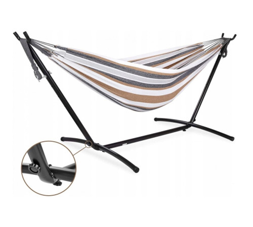Гамак двомісний з каркасом Bonro B-090 різнокольоровий