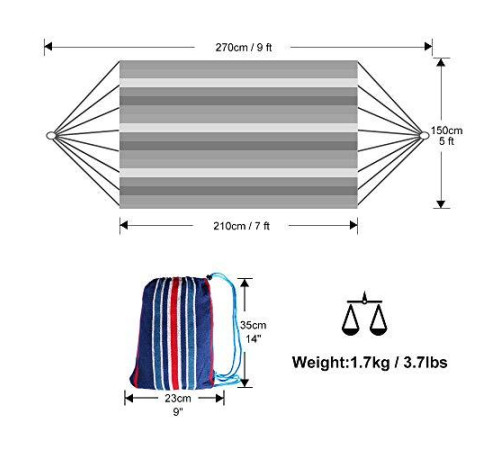 Гамак одномісний WCG Mexico XL 200 х 100 см - синій