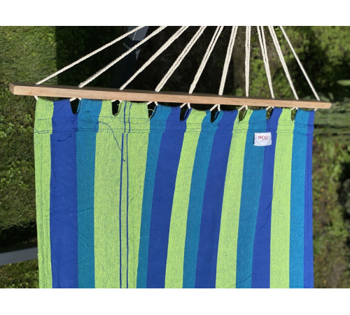 Гамак одномісний з планкою WCG RIO XL 200 х 100 см - зелено-синій