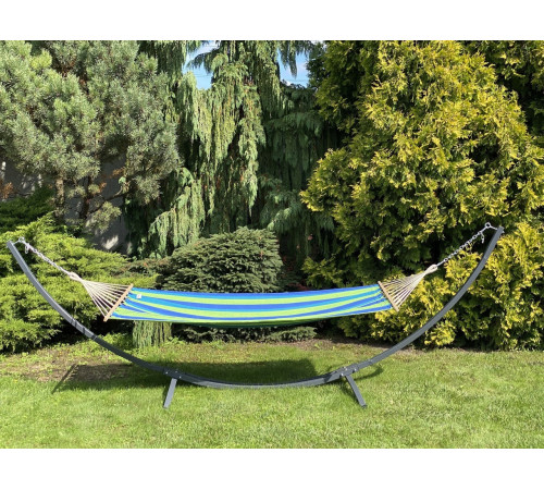 Гамак одномісний з планкою WCG RIO XL 200 х 100 см - зелено-синій