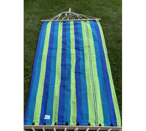 Гамак одномісний з планкою WCG RIO XL 200 х 100 см - зелено-синій