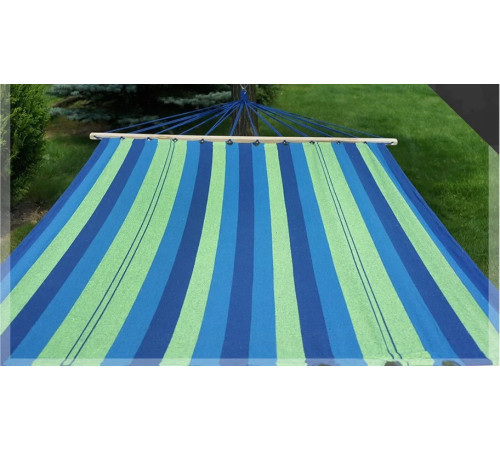 Гамак одномісний з планкою WCG RIO XL 200 х 100 см - зелено-синій