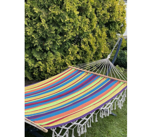 Гамак одномісний з планкою WCG BALI XL 200 х 100 см - різнокольоровий