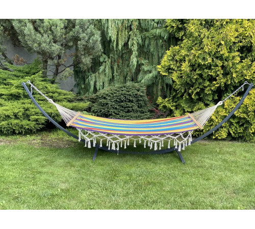 Гамак одномісний з планкою WCG BALI XL 200 х 100 см - різнокольоровий