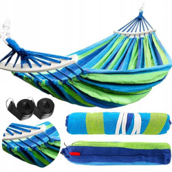 Гамак одномісний з планкою WCG SUMMER XL 200 х 100 см - зелений